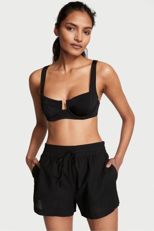 Victoria's Secret Linen Shorts Schwarz | 305-AEVFRS