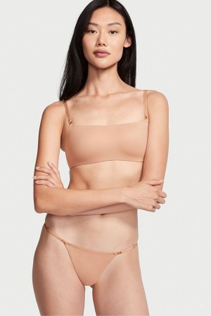 Victoria's Secret Love Cloud Smooth Tanga Knickers Sweet Nougat Nude | 367-NDHEQC