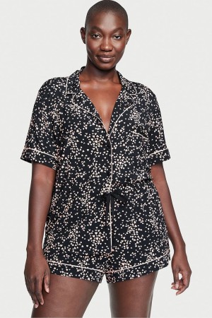 Victoria's Secret Modal Pyjama Kurzes Pyjamas Set Schwarz | 407-BCOQXL