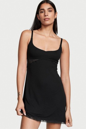 Victoria's Secret Modal Slip Kleider Schwarz | 647-LTKDWH