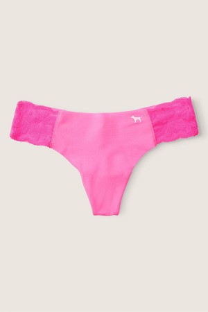 Victoria's Secret No-Show No Show Tanga Knickers Rosa Rosa | 894-RNUSKF