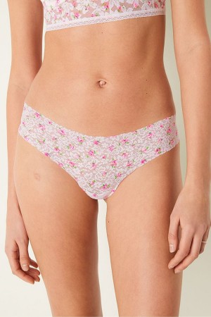 Victoria's Secret No-Show No Show Tanga Spitze Knickers Weiß | 572-YOWDEB