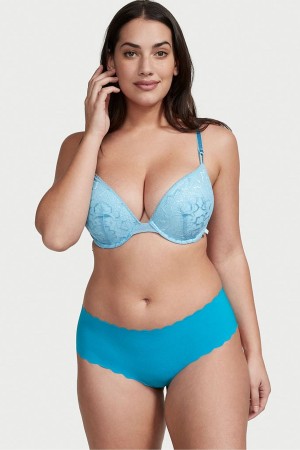 Victoria's Secret No Show Scallop Hipster Knickers Blau | 947-UPDRMK