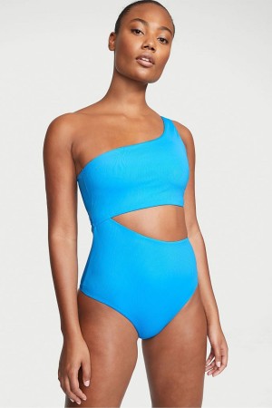 Victoria's Secret One Shoulder Swimsuit Blau | 714-NOTHSM