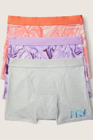 Victoria's Secret Period Pants Period Panty Kurzes Knickers 3 Pack Grey/Orange/Purple Marble | 096-UAOBSE