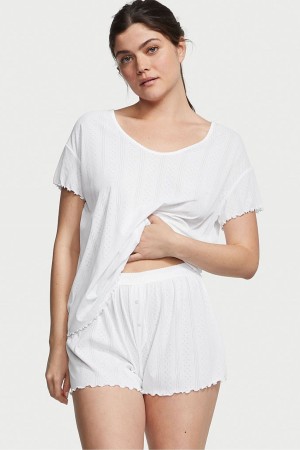Victoria's Secret Pointelle Kurzes Pyjama Set Lila | 845-AMOEZR