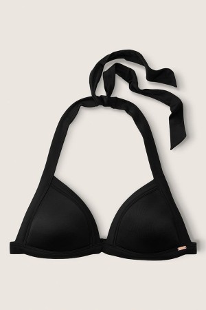 Victoria's Secret Push Up Triangle Halterneck Bikini Top Dunkelgrau | 193-BWEJHQ