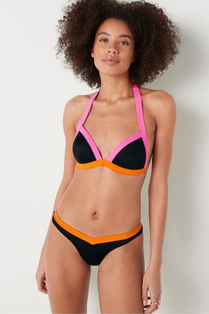 Victoria's Secret Push Up Triangle Halterneck Bikini Top Dunkelgrau | 051-FBULNX