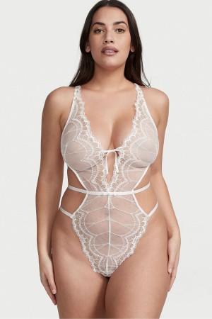 Victoria's Secret Riemchen Back Spitze Body Weiß | 243-HGESVL