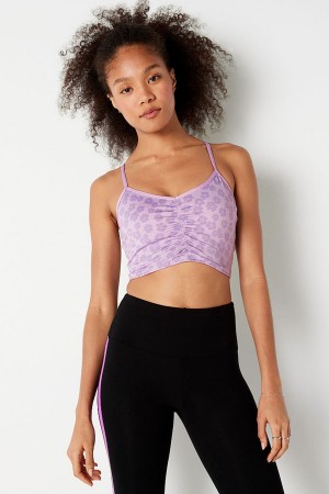 Victoria's Secret Ruched Lightly Gefütterte Low Impact Sports Bra Blau | 247-NYZXAH