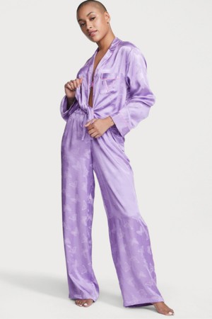 Victoria's Secret Satin Long Pyjama Set Secret Crush Butterflies | 156-KWXUTA