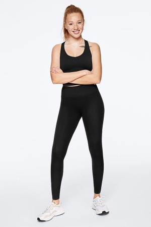Victoria's Secret Seamless Atmungsaktiv Leggings Schwarz | 468-STIUKH