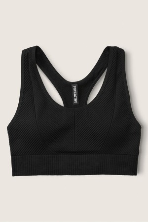 Victoria's Secret Seamless Seamless Lightly Gefütterte Low Impact Racerback Sports Bra Schwarz | 278-AXIJNZ