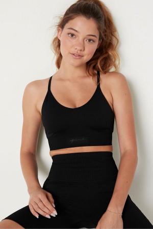 Victoria's Secret Seamless Seamless Lightly Gefütterte Low Impact Sports Bra Schwarz | 103-ADHBOM