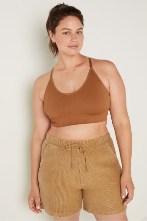 Victoria's Secret Seamless Seamless Lightly Gefütterte Low Impact Sports Bra Braun | 672-OYTBEQ