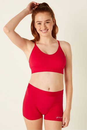 Victoria's Secret Seamless Seamless Lightly Gefütterte Low Impact Sports Bra Rot | 629-XNBARG