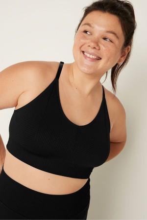 Victoria's Secret Seamless Seamless Lightly Gefütterte Low Impact Sports Bra Schwarz | 150-RYTONM