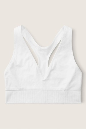 Victoria's Secret Seamless Seamless Plunge Bralette Weiß | 530-SXUYIK