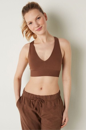 Victoria's Secret Seamless Seamless Plunge Bralette Braun | 189-UKTPOA