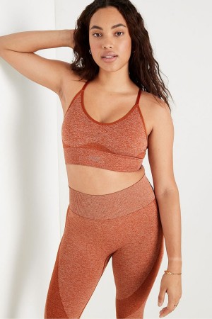 Victoria's Secret Seamless Seamless Racerback Lightly Gefütterte Bra Braun | 864-FPEQMY
