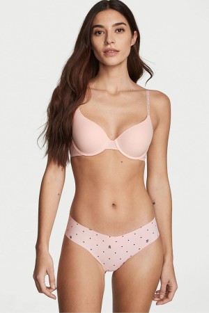 Victoria's Secret Sexy Illusions by Victorias Secret Smooth No Show Tanga Knickers Rosa Leopard | 820-RWKVYF