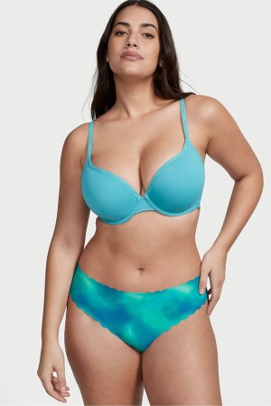Victoria's Secret Sexy Illusions by Victorias Secret No Show Tanga Knickers Blau | 369-TKIAJW