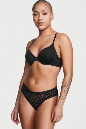 Victoria's Secret Sexy Illusions by Victorias Secret No Show Tanga Knickers Schwarz | 453-YIZNLW