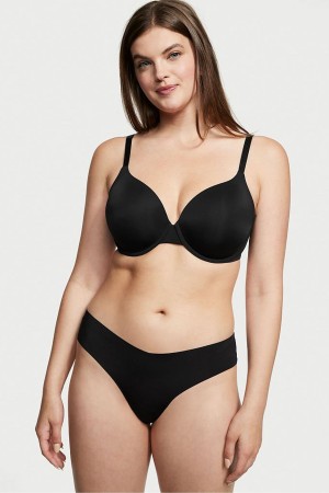 Victoria's Secret Sexy Illusions by Victorias Secret Spitze No Show Tanga Knickers Schwarz | 938-GVFQEI