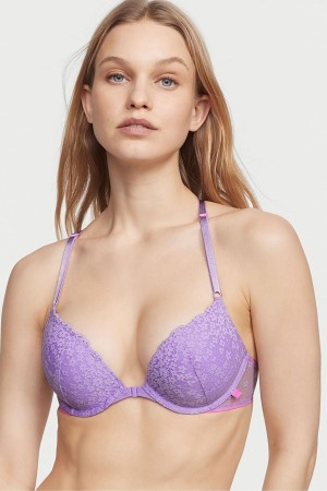 Victoria's Secret Sexy Tee Spitze Front Befestigung Push Up T-Shirt Bra Lila | 165-MKOADI