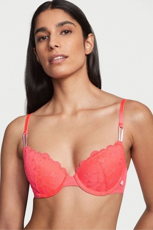 Victoria's Secret Sexy Tee Spitze Lightly Gefütterte T-Shirt Bra Koralle Orange | 354-CSRZLV