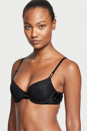 Victoria's Secret Sexy Tee Spitze Lightly Gefütterte T-Shirt Bra Schwarz | 916-WLKEBF