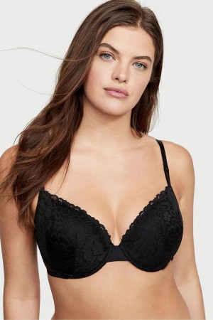 Victoria's Secret Sexy Tee Spitze Lightly Gefütterte T-Shirt Bra Schwarz | 642-NCFMEX