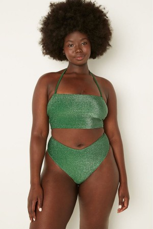 Victoria's Secret Shimmer High Taille Cheeky Bikini Bottom Dahlia Magenta | 785-EKFLAG