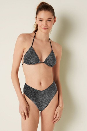 Victoria's Secret Shimmer High Taille Cheeky Bikini Bottom Dahlia Magenta | 418-QYURES