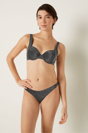 Victoria's Secret Shimmer High Taille Cheeky Bikini Bottom Schwarz | 805-IWNJCB