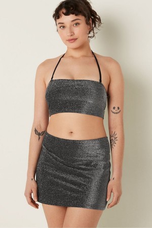 Victoria's Secret Shimmer High Taille Mini Swim Skirt Schwarz | 832-IWRAMY