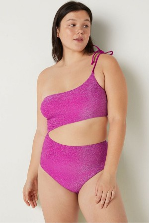 Victoria's Secret Shimmer One Shoulder Swimsuit Rosa | 461-ZWQDKU