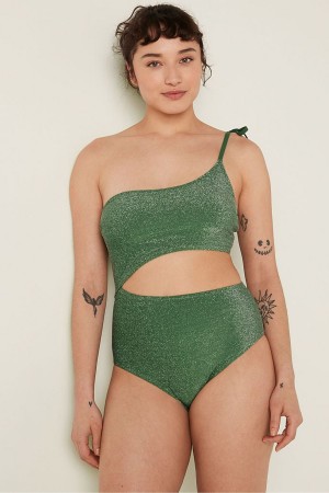 Victoria's Secret Shimmer One Shoulder Swimsuit Grün | 592-SZVRLW