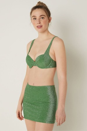 Victoria's Secret Shimmer Push Up Bikini Top Grün | 087-HWZPGN