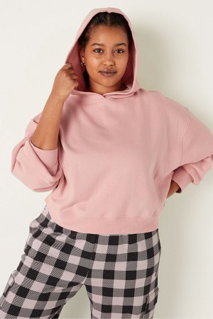 Victoria's Secret Shine Crop Long Sleeve Hoodie Grün Waschen | 495-AZGIXR