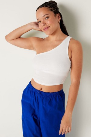 Victoria's Secret Shrunken One Shoulder Shelf Tank Rosa | 960-QVYRFM