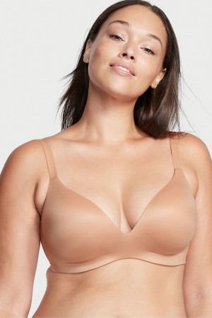 Victoria's Secret Smooth Lightly Gefütterte Non Wired Push Up Bra Toasted Sugar Nude | 763-TNJKHV
