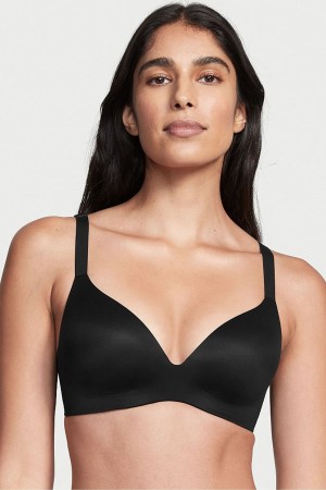 Victoria's Secret Smooth Lightly Gefütterte Non Wired Push Up Bra Schwarz | 907-VDJOTX