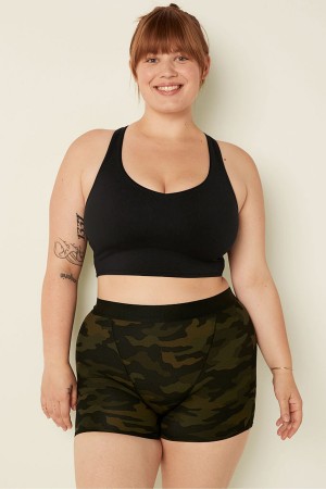 Victoria's Secret Smooth Lightly Gefütterte Low Impact Sport Crop Top Schwarz | 380-DEJMSI