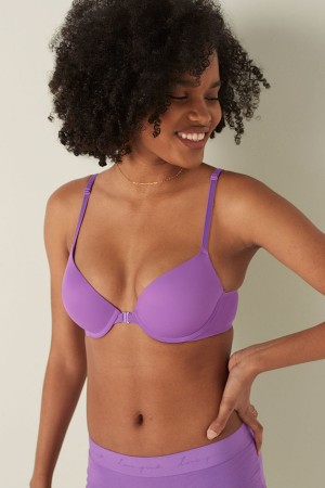 Victoria's Secret Smooth Push Up T-Shirt Bra Lila | 549-FCKIDM