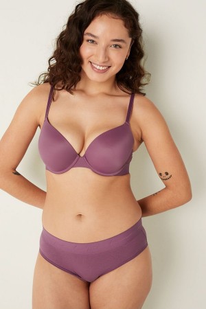 Victoria's Secret Smooth Push Up T-Shirt Bra Schwarz | 902-PEALVC