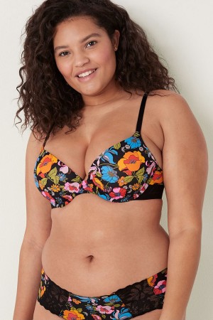 Victoria's Secret Smooth Push Up T-Shirt Bra Schwarz | 290-WJGAKO