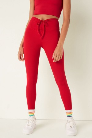 Victoria's Secret Soft Ultimate High Taille Ruched V Legging Rot | 320-FNQACR