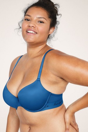Victoria's Secret Spitze Lightly Gefütterte T-Shirt Bra Blau | 275-BHJKVN