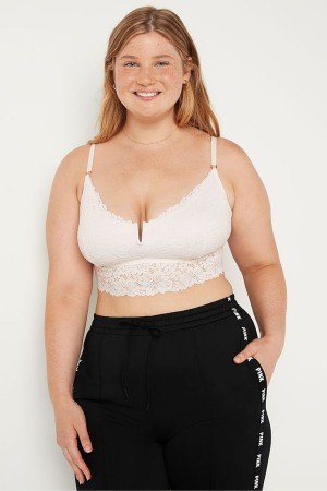 Victoria's Secret Spitze Longline Bralette Weiß | 318-STMOYE